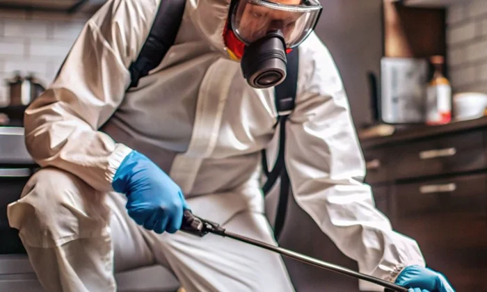 Pest control technician at work