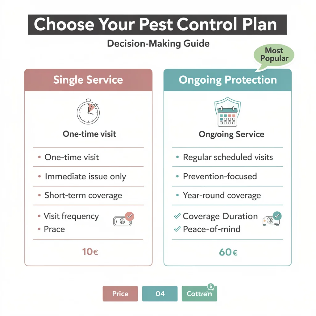 Comparing one-time and annual pest control service options