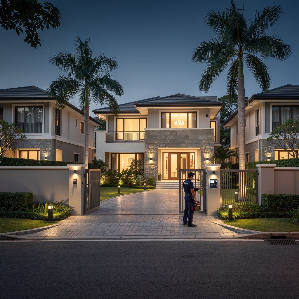 Pest control technician servicing a commercial property in Ampang