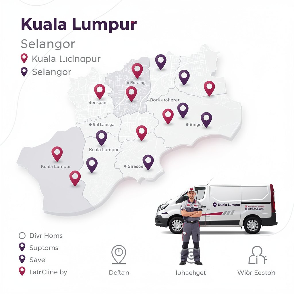 Pest control technician servicing a property in Kuala Lumpur