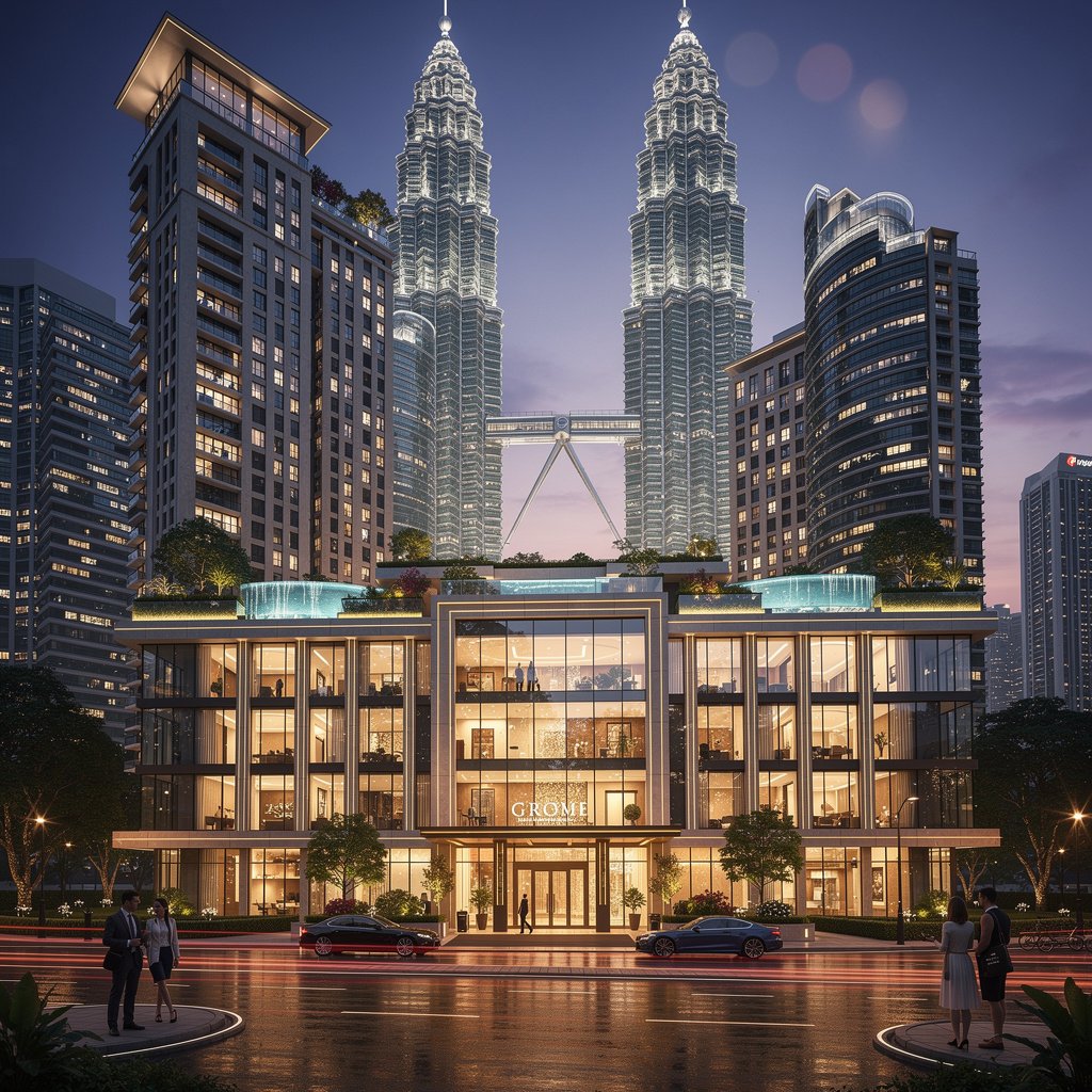 Pest control technician servicing a luxury condominium in KLCC, Kuala Lumpur