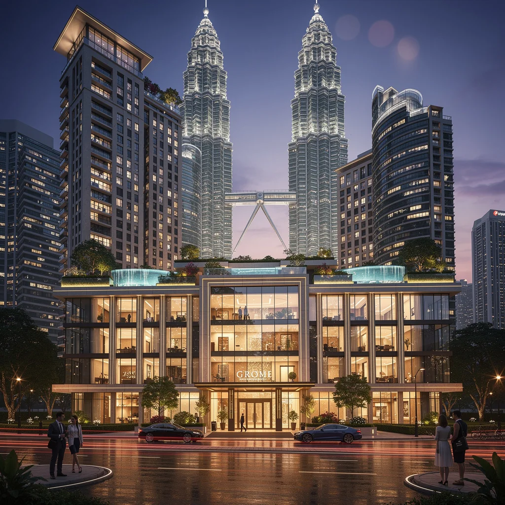 Pest control technician servicing a luxury condominium in KLCC, Kuala Lumpur