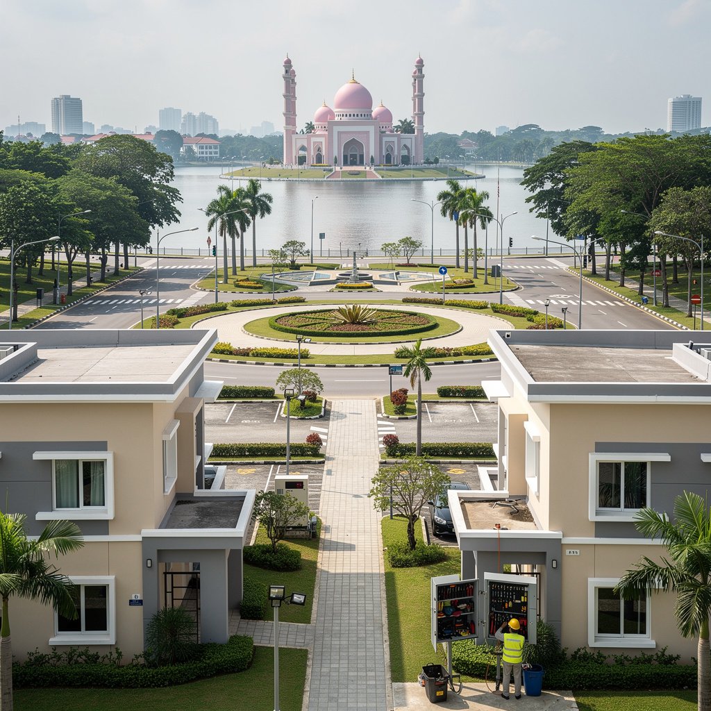 Pest control technician servicing a government building in Putrajaya, Federal Territory