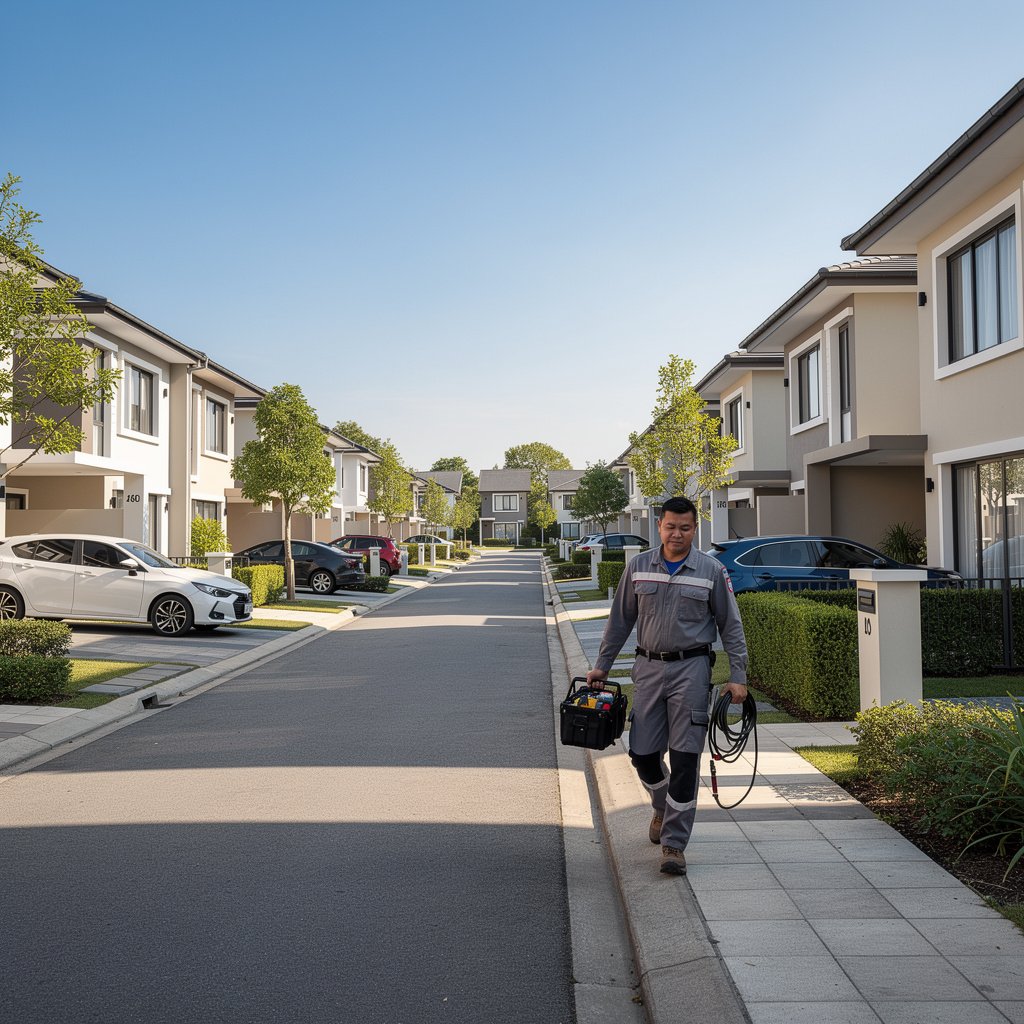 Pest control technician servicing a commercial property in Subang Jaya