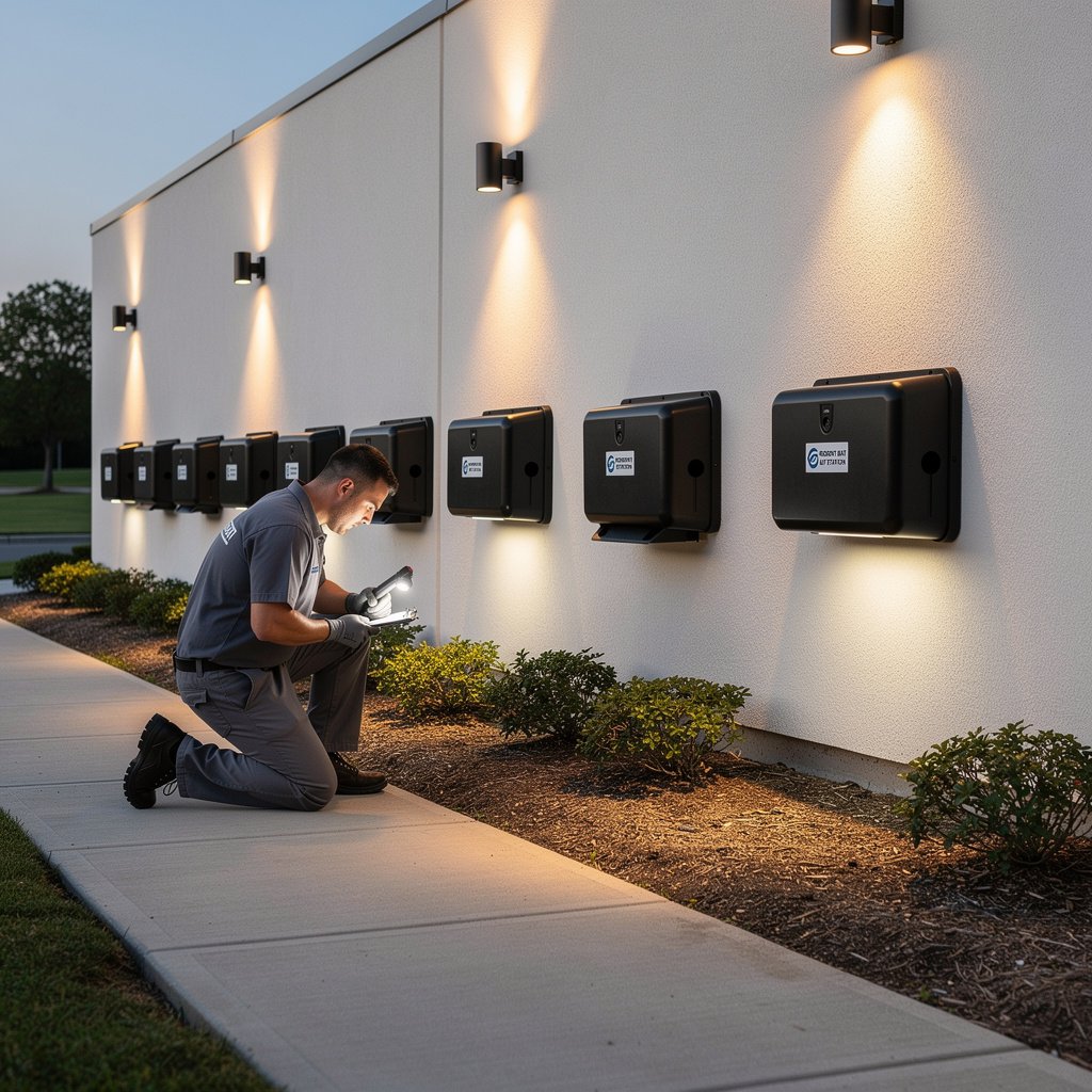 Professional pest control baiting system installation