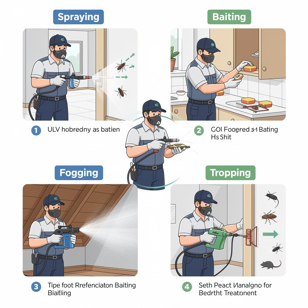 Pest control technician applying professional treatment