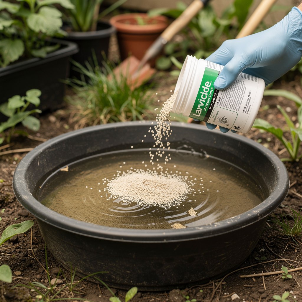 Larviciding treatment for mosquito breeding sites