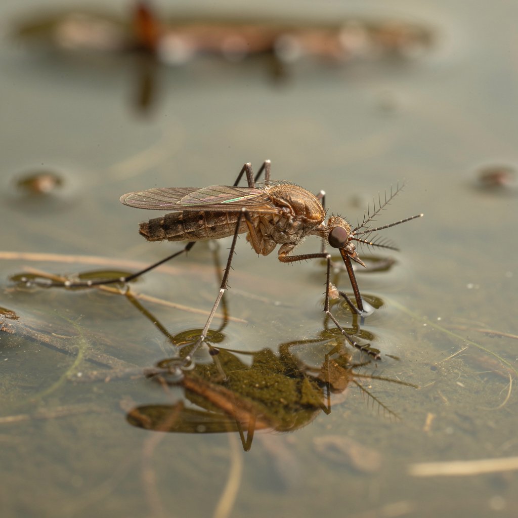 Culex mosquito showing plain brown colouring