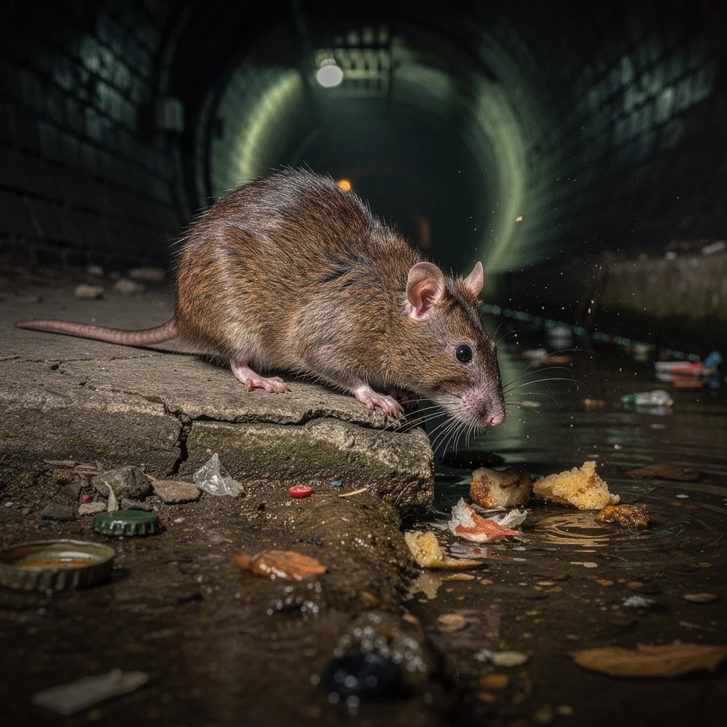 Norway rat identification showing blunt nose and stocky body