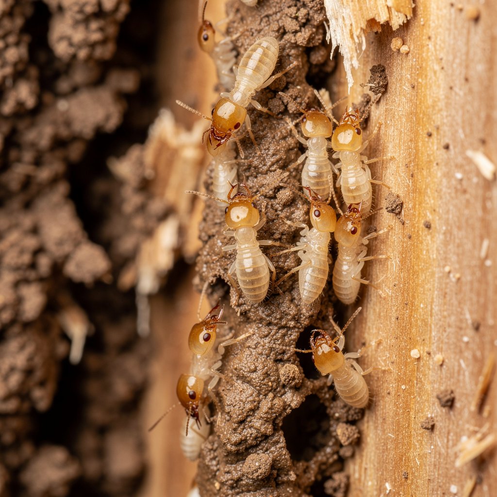 Subterranean termite mud tubes on wall